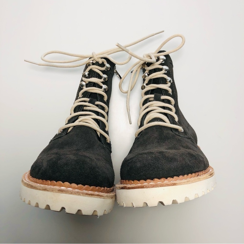 NEW Dolce Vita Avena Leopard Detail Combat Boots in Anthracite Suede size 6.5 - Picture 6 of 14